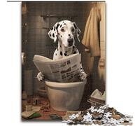 Puzzles 1000 Pieces for Adults Dalmatian Reading Newspaper Puzzles for Adults Suitable for Birthdays, Halloween, Thanksgiving, Easter (Szie 26x38 cm)