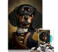 Puzzles 1000 Pieces for Adults Dog in Military Uniform 1000 Pieces for Teenagers,is Ideal As Gifts for The Whole Family for Age 14 (size 75x50cm)