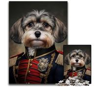 Puzzles 1000 Pieces for Adults Dog in Military Uniform cardboard Jigsaw Puzzles Family Activity, DIY Home Decor, 26X38CM/10.23x14.96inch