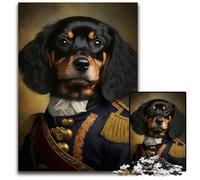Puzzles 1000 Pieces for Adults Dog in Military Uniform cardboard Jigsaw Puzzles for Teenagers, Couples, And Friends for Birthdays, Christmas 26X38CM/10.23x14.96inch