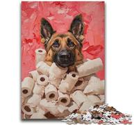 Puzzles 1000 Pieces for Adults Dogs And Toilet Paper Difficult And Challenge with Matching Poster And Trivia Sheet for Age 14 50x75cm