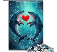 Puzzles 1000 Pieces for Adults Dolphin Couple, Educational Toys for Is Ideal As A Gift for The Whole Family for And 14 Years Old (Size 26x38cm)