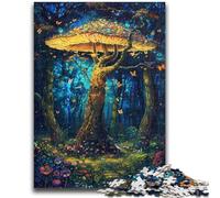 Puzzles 1000 Pieces for Adults Dream Mushroom Tree Challenging To Complete But Fun And Humorous with Matching Poster And Trivia Sheet 50x75cm