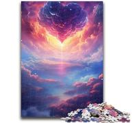 Puzzles 1000 Pieces for Adults Dreamy Heart Shaped Clouds Adult Puzzles,learning Educational for Is Ideal As A Gift for The Whole Family (75x50cm)