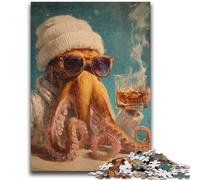 Puzzles 1000 Pieces for Adults Drinking Octopus Help The Brain Exercise Addictive Toys to Cultivate Patience Artists Collection, Fine Art 50x75cm