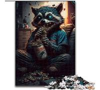 Puzzles 1000 Pieces for Adults Eating Monsters Wooden Jigsaw Puzzles Intricate Design for Teenagers, DIY Decor, And Brain-Boosting Fun size 50x75cm