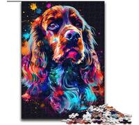 Puzzles 1000 Pieces for Adults English Cocker Spaniel cardboard Jigsaw Puzzles for Adults Making It A Great Gift for Family Fun (Size 26x38 cm)