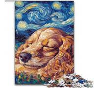 Puzzles 1000 Pieces for Adults English Cocker Spaniel Night Sky 1000-Piece Jigsaw Puzzle for The Whole for Women, Gifts for Men (Size 26x38cm)