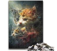 Puzzles 1000 Pieces for Adults Fantasy Cat Teenager Jigsaw,Brain Intelligence Challenge Addictive Toys for Home Decoration (75x50cm)