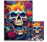 Puzzles 1000 Pieces for Adults Fantasy Colorful Skull Wooden Jigsaw Puzzles for Adults Challenging Brain Teaser Relaxing Toy for Teenagers 1000 PCS(75x50cm)