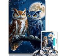Puzzles 1000 Pieces for Adults Fantasy Owl Jigsaw,Challenging Game Toys Wall Decoration Unique Birthday And Xmas Gifts 26x38cm