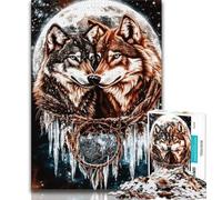 Puzzles 1000 Pieces for Adults Fantasy Wolf Teenager Jigsaw,Brain Intelligence Challenge Addictive Toys for Home Decoration 26x38cm
