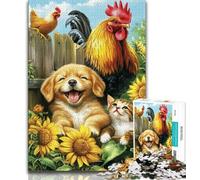 Puzzles 1000 Pieces for Adults Farm Cat And Dog Teenager Jigsaw,Educational Games Home Decoration Birthday Present, Gifts, Wall Art (size 38x26cm)