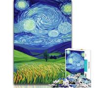 Puzzles 1000 Pieces for Adults Fields Under The Night Sky,Help The Brain Exercise Addictive Toys to Cultivate Patience Artists Collection,Fine Art (75x50cm)