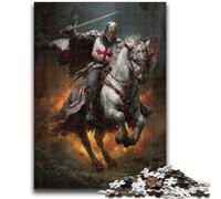 Puzzles 1000 Pieces for Adults Fighting Knight Adult Puzzles,learning Educational for Is Ideal As A Gift for The Whole Family (26x38cm)
