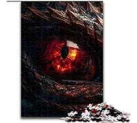 Puzzles 1000 Pieces for Adults Fire Dragons Ruby Eye Made of Wood, Perfect for Family Fun on Birthdays, Christmas 50x75cm for Home Decor, Brain Training