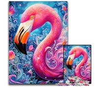 Puzzles 1000 Pieces for Adults Flamingo Wooden Jigsaw Brain Teaser Game, Interactive Family Game, Suitable for Ages 14+ 50x75CM/19.68x29.52inch