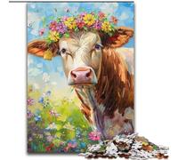Puzzles 1000 Pieces for Adults Flower Cow, Educational Games Home Decoration Is Ideal As A Gift for The Whole Family (Size 50x75cm)