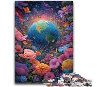 Puzzles 1000 Pieces for Adults Flower Earth Teenager Puzzles,Fun Games Every Piece Is Unique - Challenging Family Fun Game (75x50cm)