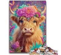 Puzzles 1000 Pieces for Adults Flower Yak Relax Games Educational Game for Birthday, Chrismas for And Age 14 Years Up 50x75cm