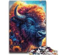 Puzzles 1000 Pieces for Adults Flowers And Bison 1000 Pieces for Teenagers,Quiz Game Wall Decoration Unique Birthday And Xmas Gifts (50x75cm)