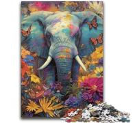 Puzzles 1000 Pieces for Adults Flowers And Elephants Stress Reliever Difficult Challenge Unique Home Decor And Gifts 50x75cm
