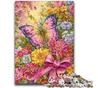 Puzzles 1000 Pieces for Adults Flowers Butterfly Family Game Stress Reliever Difficult Challenge Suitable for Couples 26x38cm