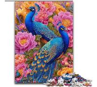 Puzzles 1000 Pieces for Adults Flowers Peacock, for Ages 14 And over Each Piece Is Unique - Fun And Challenging Game for The Whole Family Good Gift (size 26x38cm)
