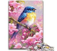 Puzzles 1000 Pieces for Adults Flowers Sparrow Brain Intelligence Challenge Addictive Toys Funny Gift for Ages 14+ 50x75cm