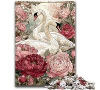 Puzzles 1000 Pieces for Adults Flowers White Swan Family Game Stress Reliever Difficult Challenge Suitable for Couples 26x38cm