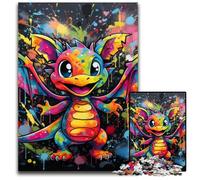 Puzzles 1000 Pieces for Adults Flying Dragon Graffiti Painting Impossible Jigsaw Puzzles for Adults DIY Home Decor Gift, Brain Teaser Game 50x75CM/19.68x29.52inch