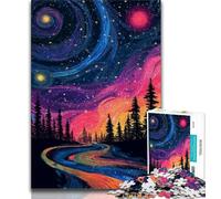Puzzles 1000 Pieces for Adults Forest at Night Teenager Puzzles,Game Toys Every Piece Is Unique - Challenging Family Fun Game (size 75x50cm)