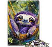 Puzzles 1000 Pieces for Adults Forest Sloth 1000 Pieces for Teenagers,with Matching Poster And Trivia Sheet for Ages 14+ (50x75cm)