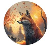 Puzzles 1000 Pieces for Adults Fox 1000Pc Adults Round Jigsaw Puzzle Perfect for Family Gatherings, Birthdays, Holidays (Size 67.5x67.5cm)