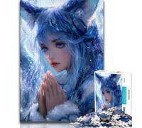 Puzzles 1000 Pieces for Adults Fox Girl Anime Jigsaw,Challenging Game Toys Wall Decoration Unique Birthday And Xmas Gifts 26x38cm