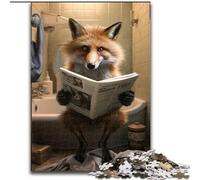 Puzzles 1000 Pieces for Adults Fox Reading Newspaper Puzzles for Adults Suitable for Birthdays, Halloween, Thanksgiving, Easter (Szie 50x75 cm)