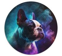 Puzzles 1000 Pieces for Adults French Bulldog Nebula Round Paper Jigsaw for Birthdays,Christmas,Halloween,Thanksgiving,Easter (67.5x67.5cm)