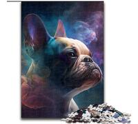 Puzzles 1000 Pieces for Adults French Bulldog Nebula Wooden Jigsaw Puzzles Intricate Design for Teenagers, DIY Decor, And Brain-Boosting Fun size 50x75cm