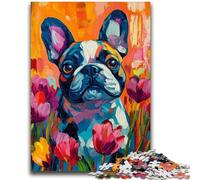 Puzzles 1000 Pieces for Adults French Bulldog Puzzles for Teenagers,Fun Games Every Piece Is Unique - Challenging Family Fun Game (50x75cm)