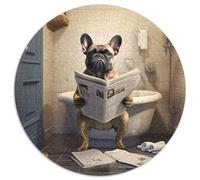 Puzzles 1000 Pieces for Adults French Bulldog Reading Newspaper Puzzles for Adults Birthday Gift Idea, Challenging Brain Teaser Game 67.5x67.5cm