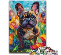 Puzzles 1000 Pieces for Adults French Bulldog Teenager Puzzles,Fun Games Every Piece Is Unique - Challenging Family Fun Game (75x50cm)