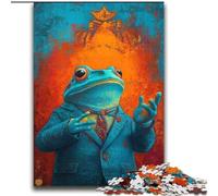Puzzles 1000 Pieces for Adults Frog in A Suit,Stress Reliever Difficult Challenge Every Piece Is Unique - Challenging Family Fun Game 38x52cm