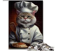 Puzzles 1000 Pieces for Adults Funny Cat Chef Animal Jigsaws 1000 Pieces for Adults Challenging Brain Teaser for Teenagers, Family Fun, DIY Home Decor Gift (Size 50x75cm)
