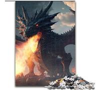 Puzzles 1000 Pieces for Adults Fury Fire Dragon Jigsaw Puzzle Made of cardboard,Family Interaction & Brain Challenge, Family Activity Challenge 1000pcs(26x38cm)