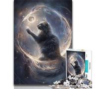 Puzzles 1000 Pieces for Adults Galaxy Cat Adult Puzzles,Staycation Kill Time with Fully Interlocking Randomly Shaped Pieces (size 75x50cm)