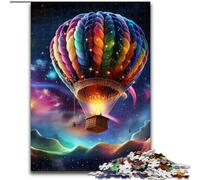 Puzzles 1000 Pieces for Adults Galaxy Hot Air Balloon Made of Wood, Ideal for Home & Office Decor, for Birthday 50x75cm for Family Interactive Game