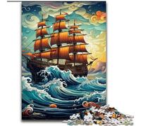 Puzzles 1000 Pieces for Adults Galaxy Pirate Ship Jigsaw Puzzles for Adults 50x75cm Brain Teaser, Adult Game, Family Interactive Activity