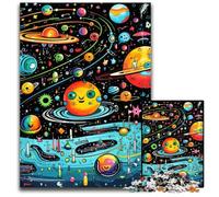 Puzzles 1000 Pieces for Adults Galaxy Planet Wooden Jigsaw Brain Teaser Game, Interactive Family Game, Suitable for Ages 14+ 50x75CM/19.68x29.52inch