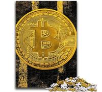 Puzzles 1000 Pieces for Adults Golden Bitcoin for And from 14 Years And over Hands-on Game Christmas Game Gifts 50x75cm