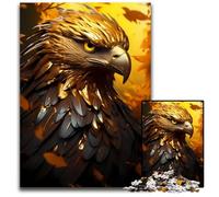 Puzzles 1000 Pieces for Adults Golden Eagle Bird Head Jigsaw Puzzles Challenging Brain Teaser Family Activity Home Decor 1000 PCS(75x50cm)